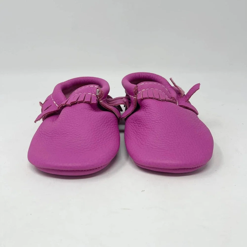 Freshly Picked Baby Shoes Fringe Moccasin Toddler Girls 10 Mini Sole Bright Pink